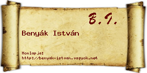 Benyák István névjegykártya