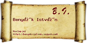 Benyák István névjegykártya