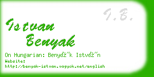 istvan benyak business card